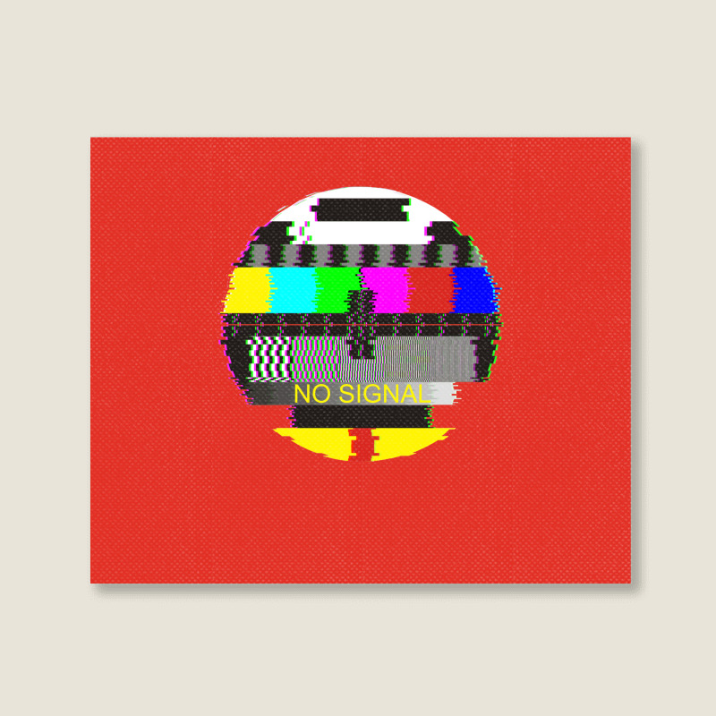 Retro Tv Test Card Glitched No Signal Landscape Canvas Print | Artistshot