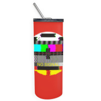 Retro Tv Test Card Glitched No Signal Skinny Tumbler | Artistshot