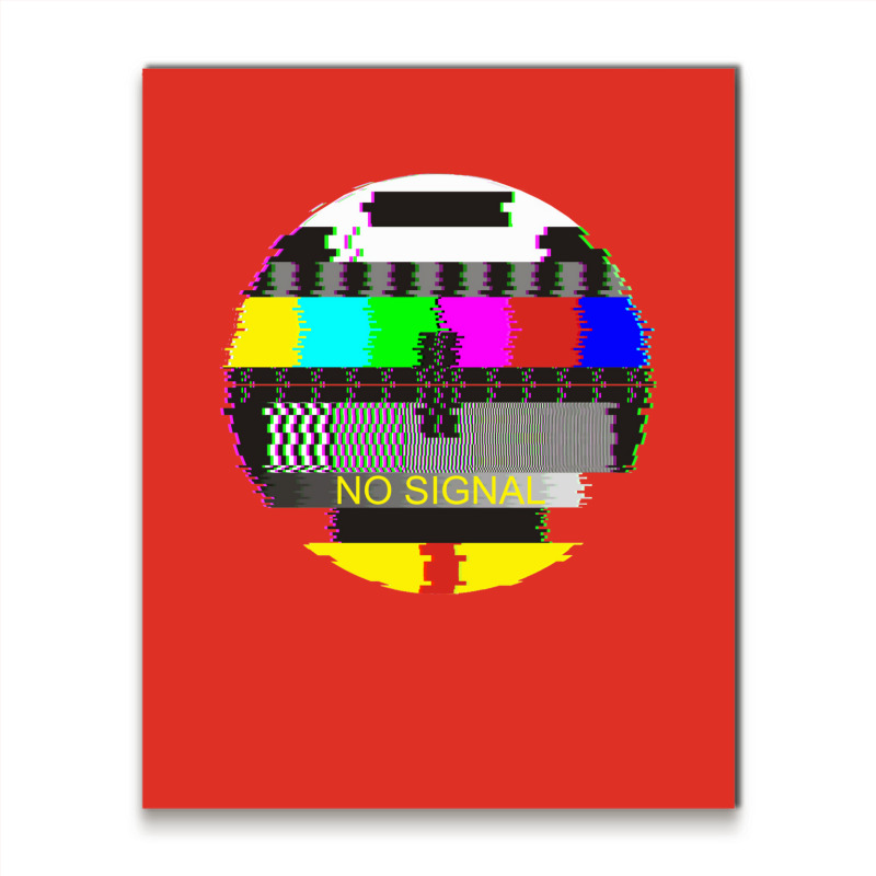 Retro Tv Test Card Glitched No Signal Metal Print Vertical | Artistshot