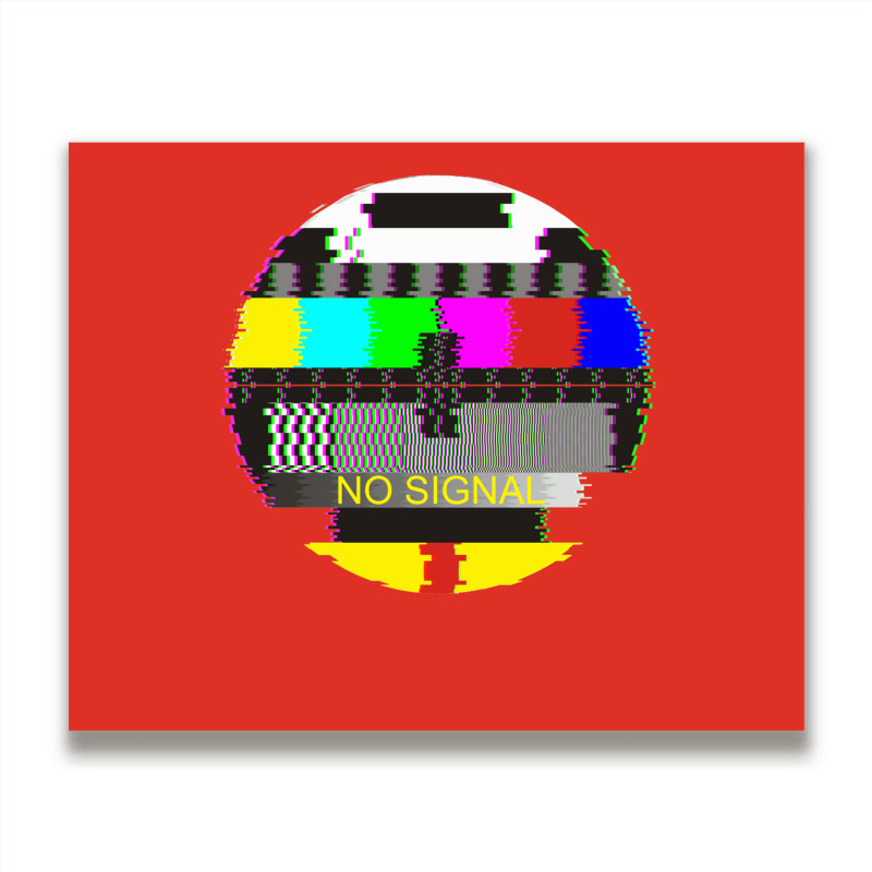 Retro Tv Test Card Glitched No Signal Metal Print Horizontal | Artistshot