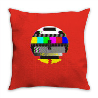 Retro Tv Test Card Glitched No Signal Throw Pillow | Artistshot