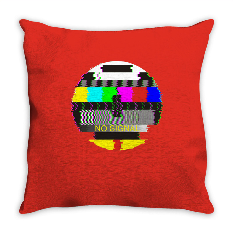 Retro Tv Test Card Glitched No Signal Throw Pillow | Artistshot