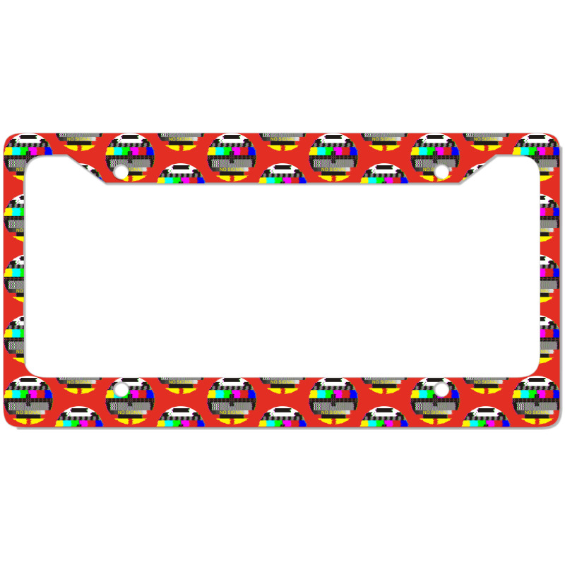 Retro Tv Test Card Glitched No Signal License Plate Frame | Artistshot