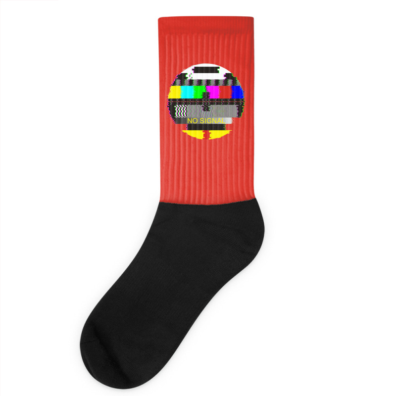 Retro Tv Test Card Glitched No Signal Socks | Artistshot