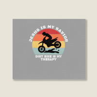 Vintage Dirt Bike Stars Landscape Canvas Print | Artistshot