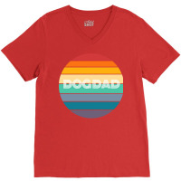 Rainbow Dog Dad Retro Vintage Love V-neck Tee | Artistshot