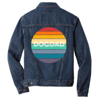 Rainbow Dog Dad Retro Vintage Love Men Denim Jacket | Artistshot