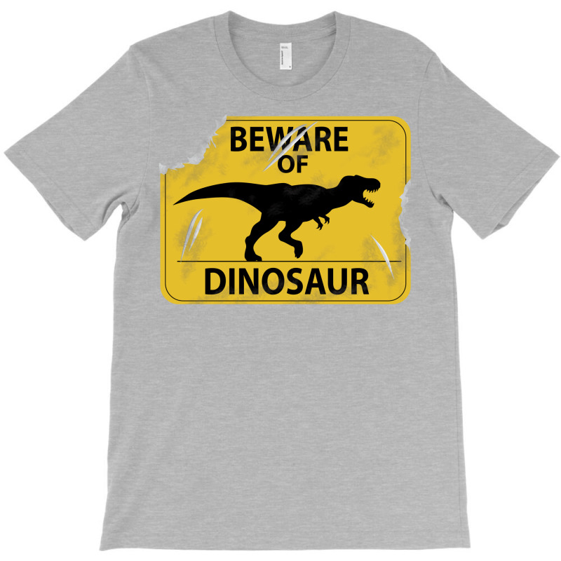 Damaged Beware Of Dinosaur Sign Girl T-shirt | Artistshot