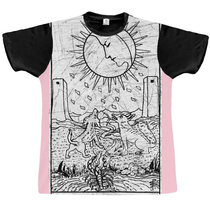 The Moon Tarot Card   Major Arcana   Fortune Telli Graphic T-shirt by wibergpuhmanf | Artistshot