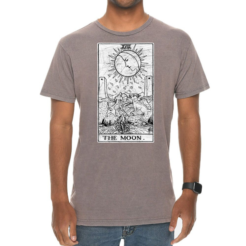 The Moon Tarot Card   Major Arcana   Fortune Telli Vintage T-Shirt by wibergpuhmanf | Artistshot