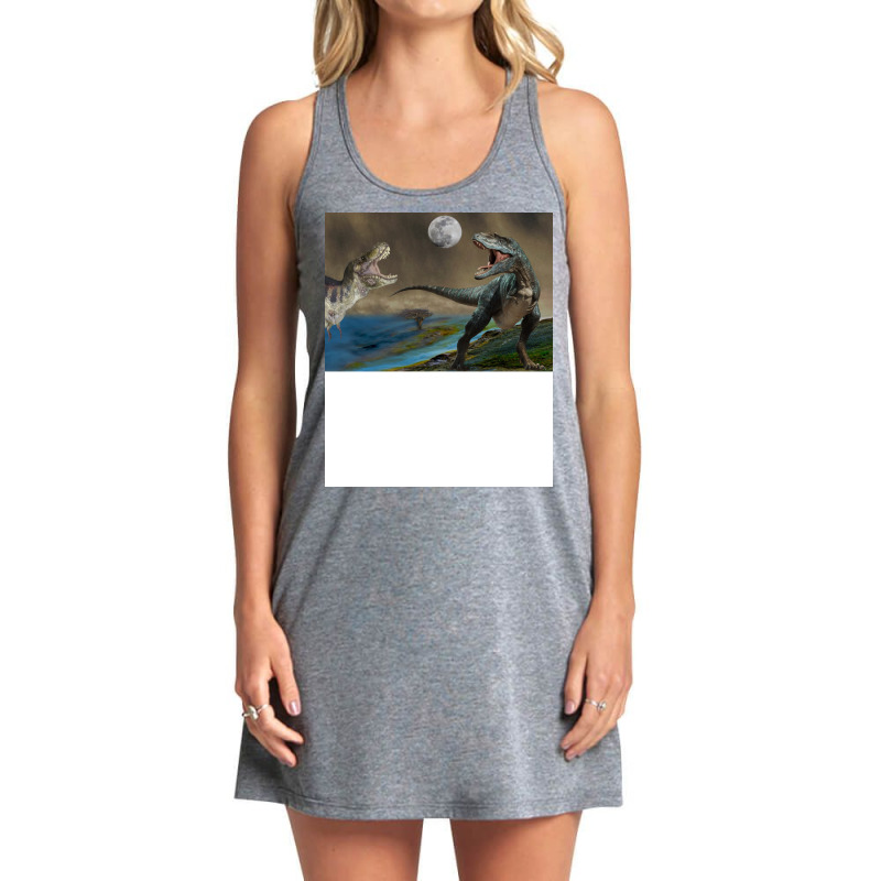 Dinosaurs Fighting Under The Moon Funny Tank Dress by gounevsaemahc | Artistshot