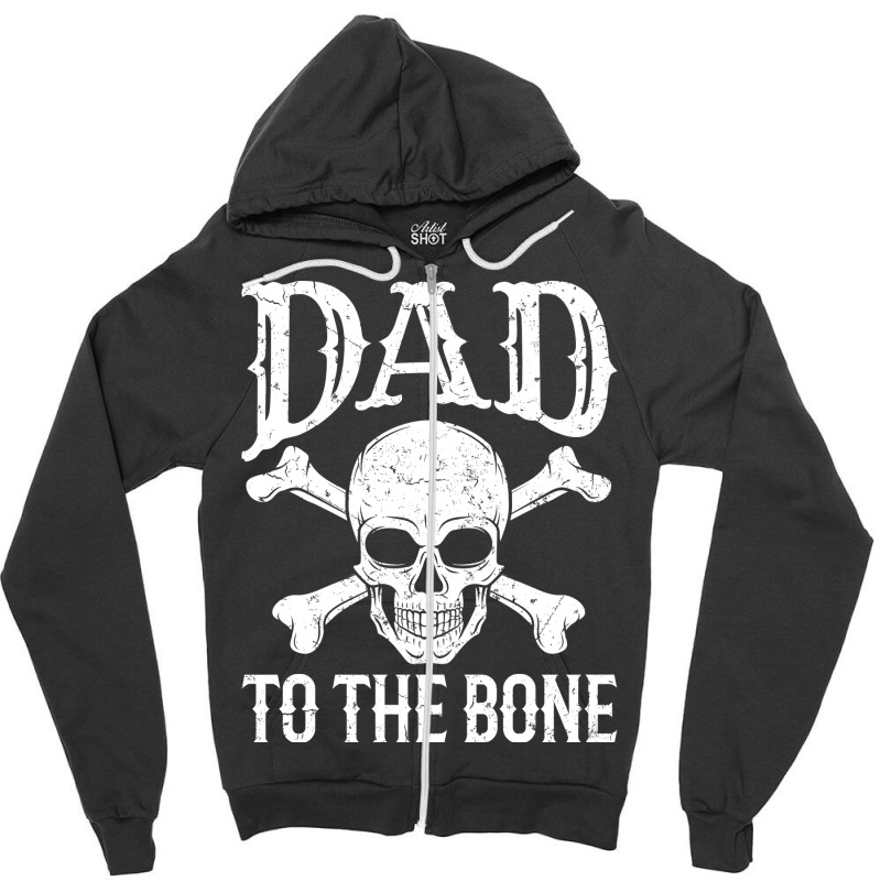 Dad  Dad To The Bone Yellow Zipper Hoodie | Artistshot