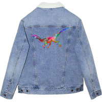 Compsognathus In Watercolor Boy Unisex Sherpa-lined Denim Jacket | Artistshot