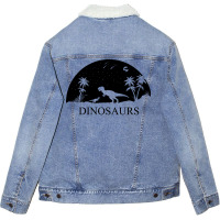 Dinosaurs Under The Stars 80s Unisex Sherpa-lined Denim Jacket | Artistshot