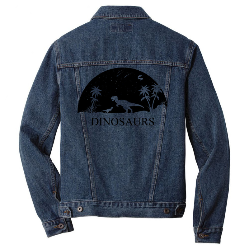 Dinosaurs Under The Stars 80s Men Denim Jacket | Artistshot