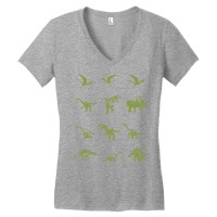 Different Types Of Dinosaurs 70s Women's V-neck T-shirt | Artistshot