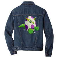 Cute Hatching Triceratops Egg Quote Men Denim Jacket | Artistshot