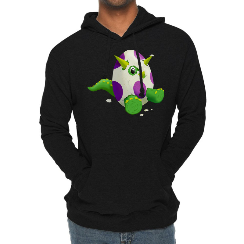 Cute Hatching Triceratops Egg Quote Lightweight Hoodie | Artistshot