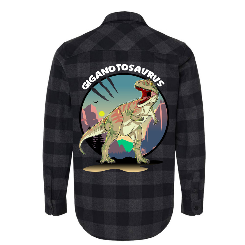 Giganotosaurus Dinosaur Design With Background Coo Flannel Shirt | Artistshot