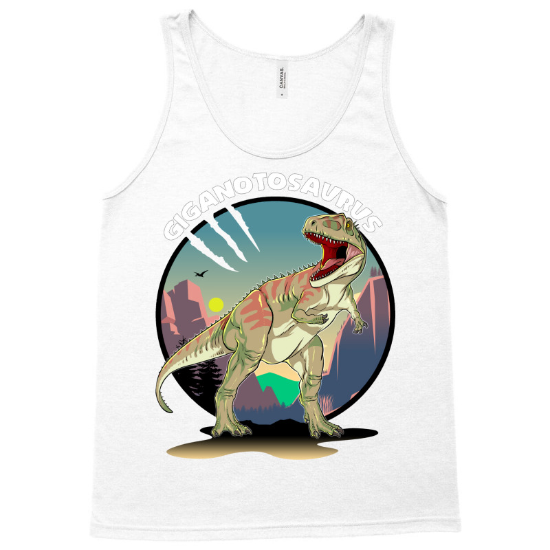 Giganotosaurus Dinosaur Design With Background Coo Tank Top | Artistshot