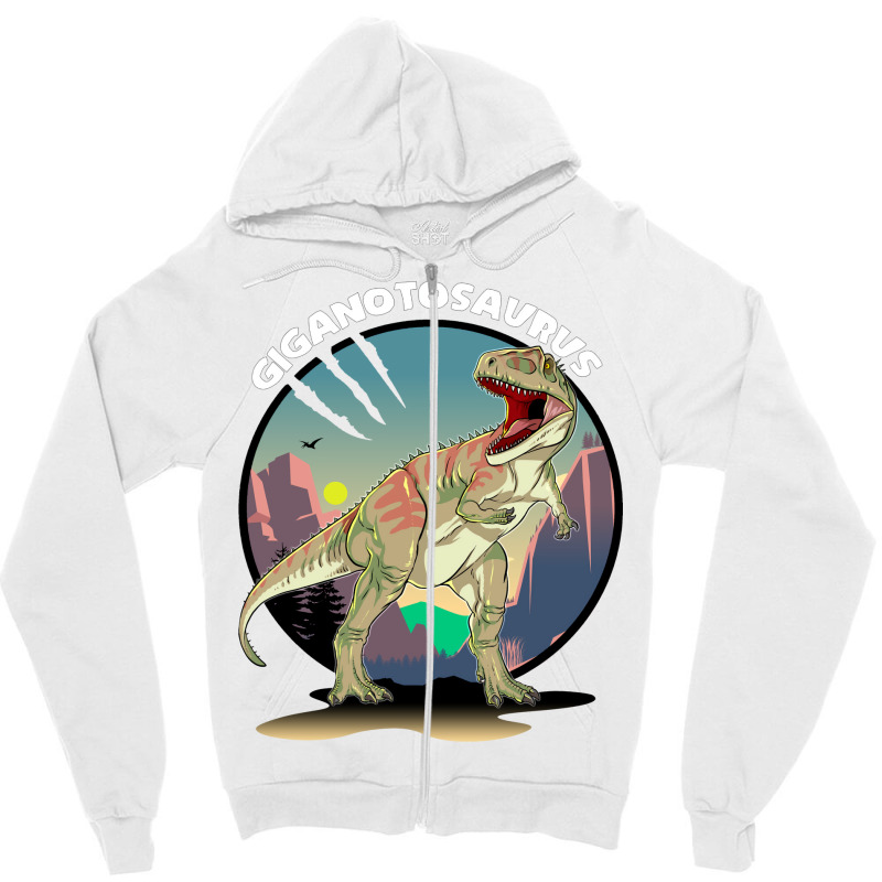 Giganotosaurus Dinosaur Design With Background Coo Zipper Hoodie | Artistshot