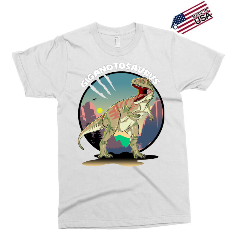 Giganotosaurus Dinosaur Design With Background Coo Exclusive T-shirt | Artistshot