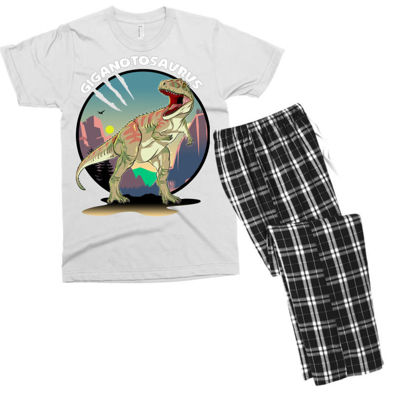 Giganotosaurus Dinosaur Design With Background Coo Men's T-shirt Pajama Set | Artistshot