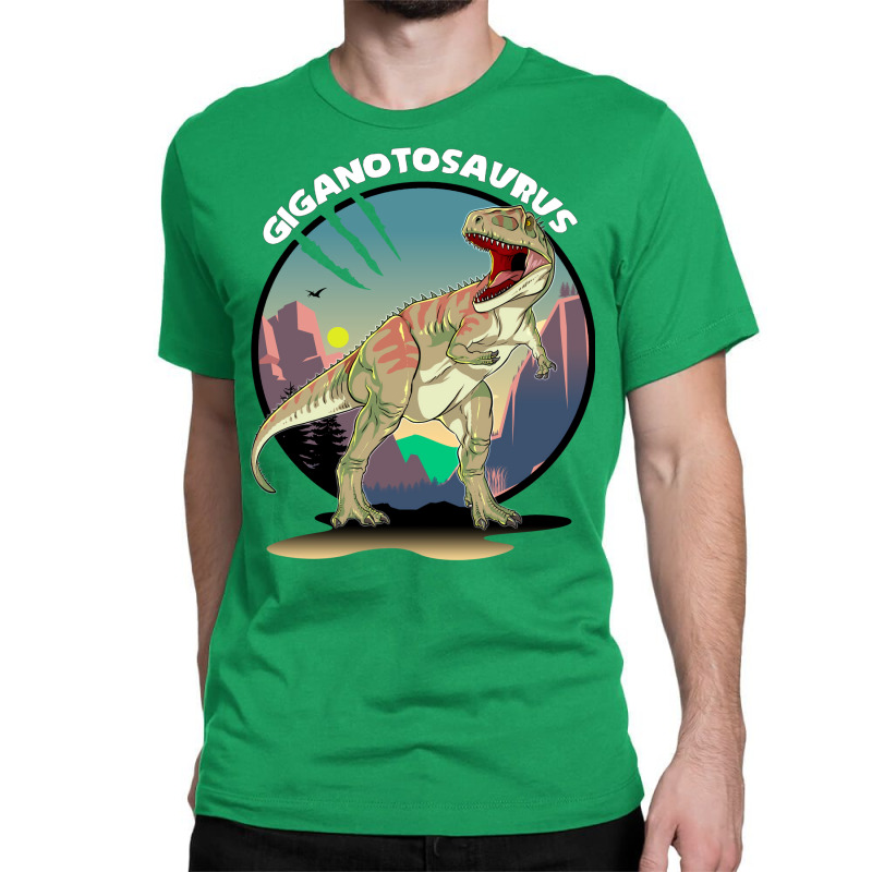 Giganotosaurus Dinosaur Design With Background Coo Classic T-shirt | Artistshot