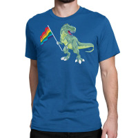 Funny Dinosaur Flag Gay Pride Lgbt Gift Red Classic T-shirt | Artistshot