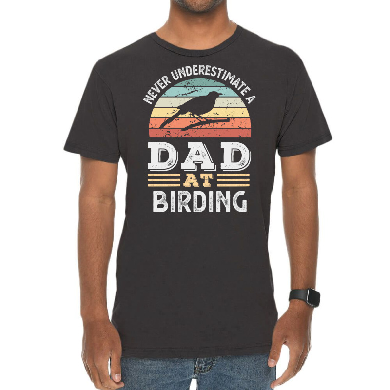 Funny Dad At Birding Fathers Day Gift Men Yellow Vintage T-shirt | Artistshot