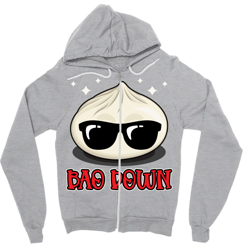 Bao Down Funny Dim Sum Asian Food Pun Bao Bun Dim Zipper Hoodie | Artistshot