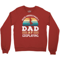 Funny Dad At Cosplaying Fathers Day Gift Men Green Crewneck Sweatshirt | Artistshot