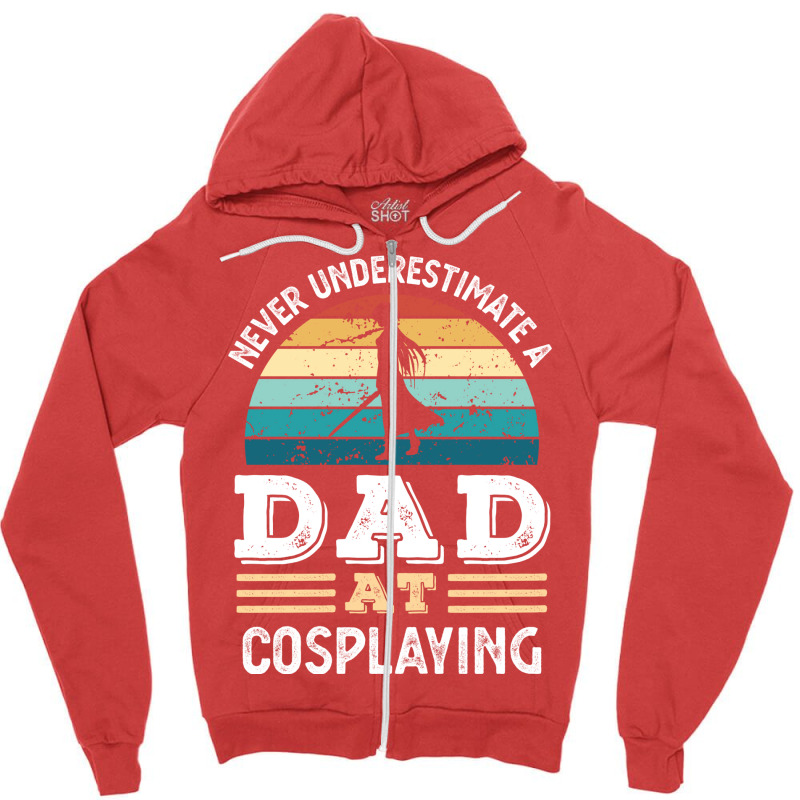 Funny Dad At Cosplaying Fathers Day Gift Men Green Zipper Hoodie | Artistshot