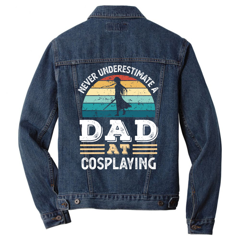 Funny Dad At Cosplaying Fathers Day Gift Men Green Men Denim Jacket | Artistshot