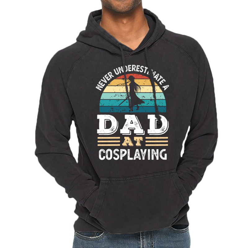 Funny Dad At Cosplaying Fathers Day Gift Men Green Vintage Hoodie | Artistshot