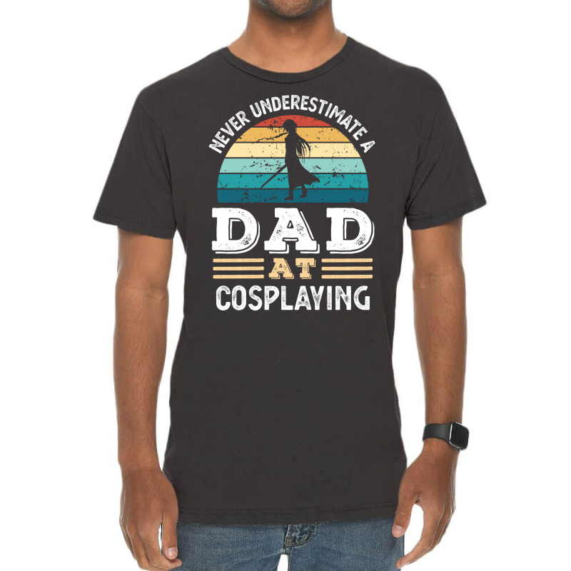 Funny Dad At Cosplaying Fathers Day Gift Men Green Vintage T-shirt | Artistshot