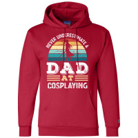 Funny Dad At Cosplaying Fathers Day Gift Men Green Champion Hoodie | Artistshot