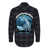 Apatosaurus Dinosaur Design With Background 70s Flannel Shirt | Artistshot