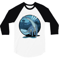 Apatosaurus Dinosaur Design With Background 70s 3/4 Sleeve Shirt | Artistshot