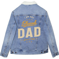 I Am One Blessed Dad Funny Ather Grandpa Hippie Unisex Sherpa-lined Denim Jacket | Artistshot