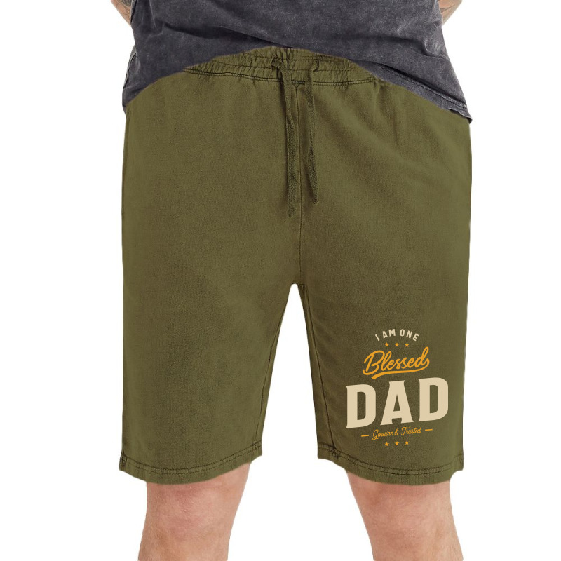 I Am One Blessed Dad Funny Ather Grandpa Hippie Vintage Short | Artistshot