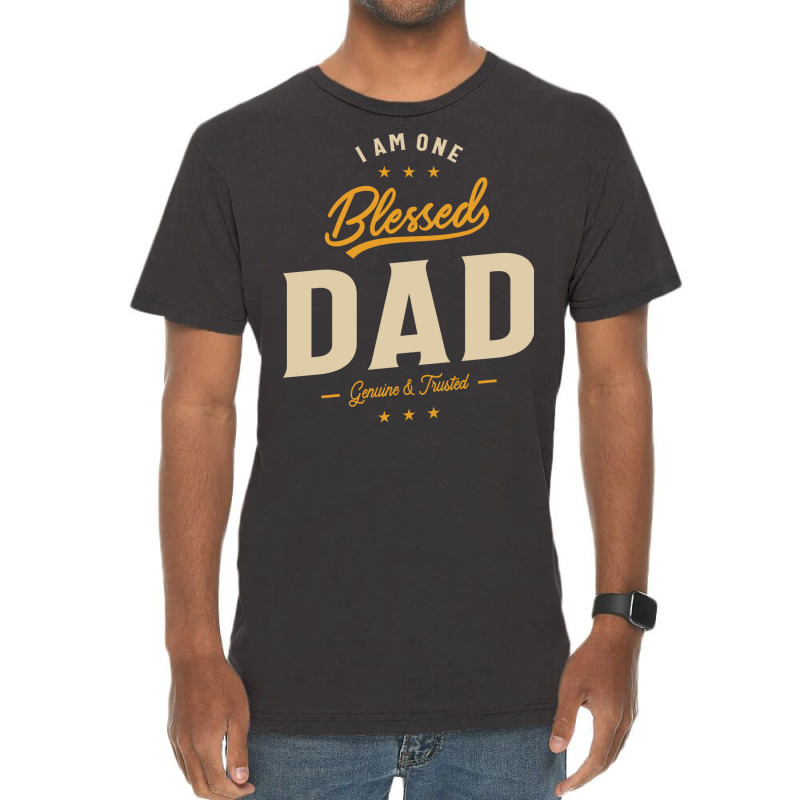 I Am One Blessed Dad Funny Ather Grandpa Hippie Vintage T-shirt | Artistshot