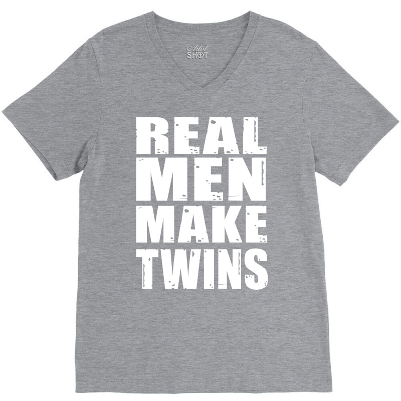 Real Men Makes Twins Daddy Of Twins Trending V-neck Tee | Artistshot