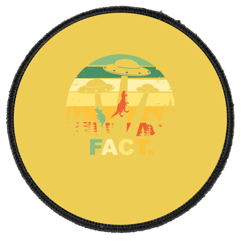 Dinosaur Ufo Abduction Vintage Blue Round Patch | Artistshot