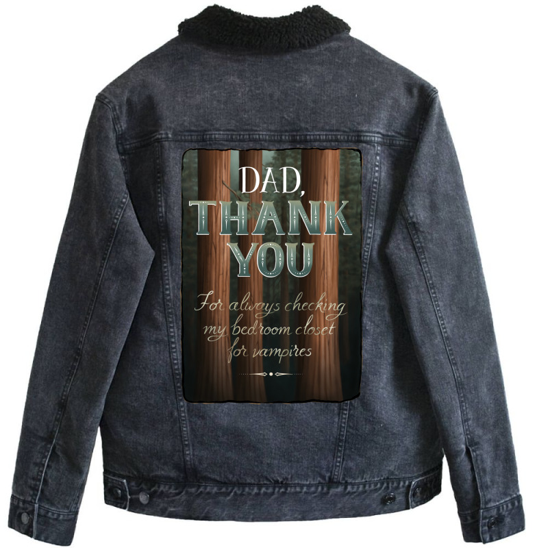 Thanks Dad Yellow Unisex Sherpa-lined Denim Jacket | Artistshot