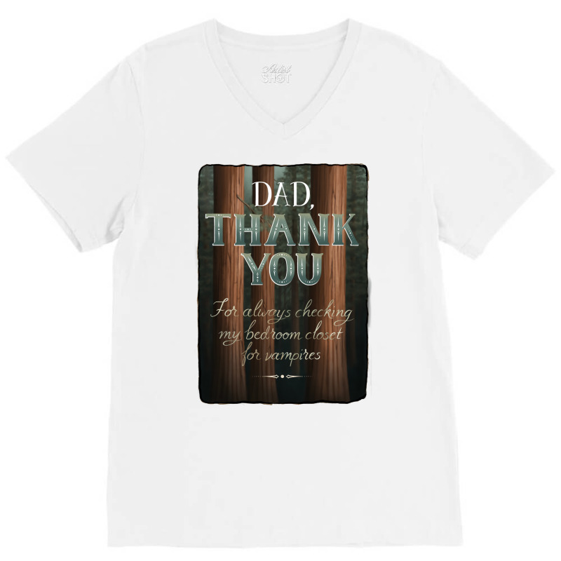 Thanks Dad Yellow V-neck Tee | Artistshot