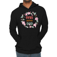 Very Happy Dad Floral Look Hippie Lightweight Hoodie | Artistshot