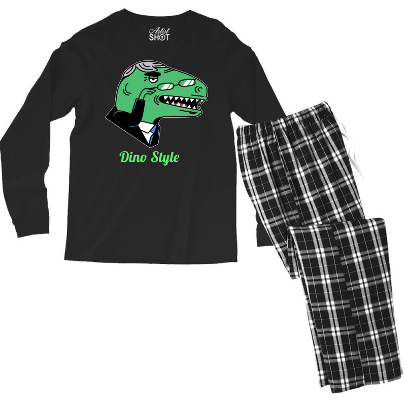 Dino Style Humor Men's Long Sleeve Pajama Set | Artistshot