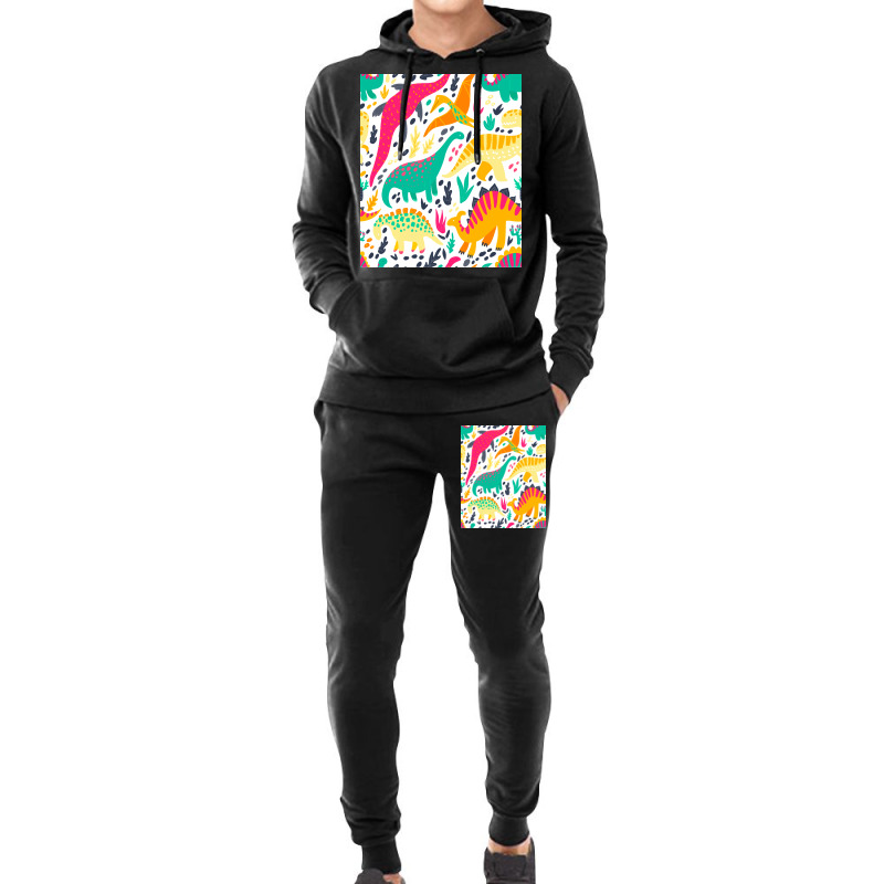 Bright Dinosaurs Hippie Hoodie & Jogger Set | Artistshot