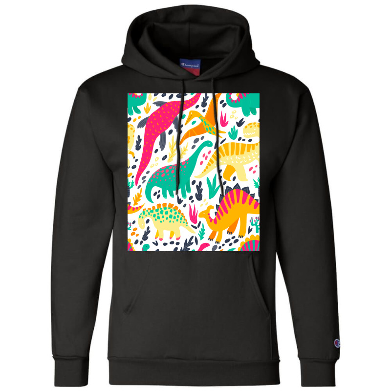 Bright Dinosaurs Hippie Champion Hoodie | Artistshot